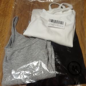 A 3 piece camisole strap bra set.